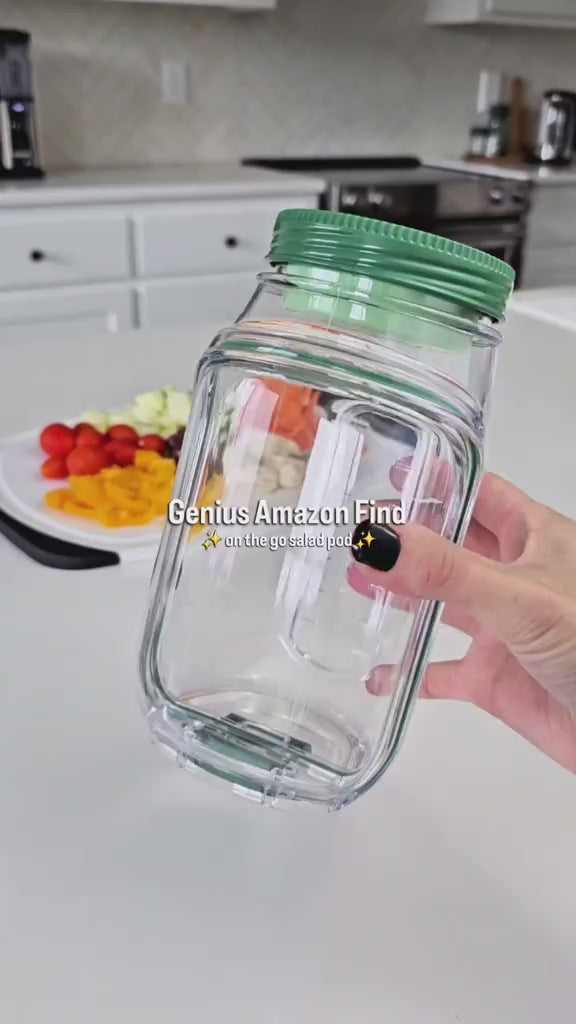 Portable Salad Lunch Box – Leakproof Food Container with Wet & Dry Separation video